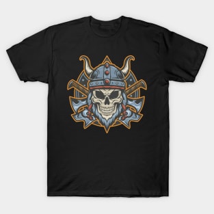 Traditional Vikings Skull Tattoo T-Shirt